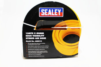 SEALEY AHFC15 Air HOSE HIGH VISIBLITY 15Mx8mm + 1/4BSP RUBBER HOSE….