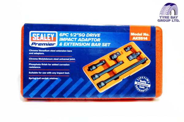 IMPACT ADAPTOR & EXTENSION BAR SET 6PC 1/2"Sq DRIVE
