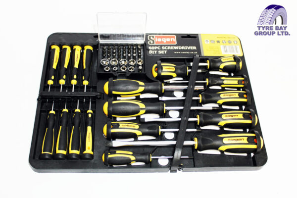 SIEGEN 60 PIECE SCREWDRIVER, SOCKET & BIT SET