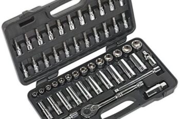 SOCKET SET 52 PC 3/8″ SQ DRIVE 6PT WALL DRIVER METRIC