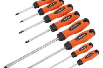 SCREWDRIVER SET 8PCS HI VIS ORANGE