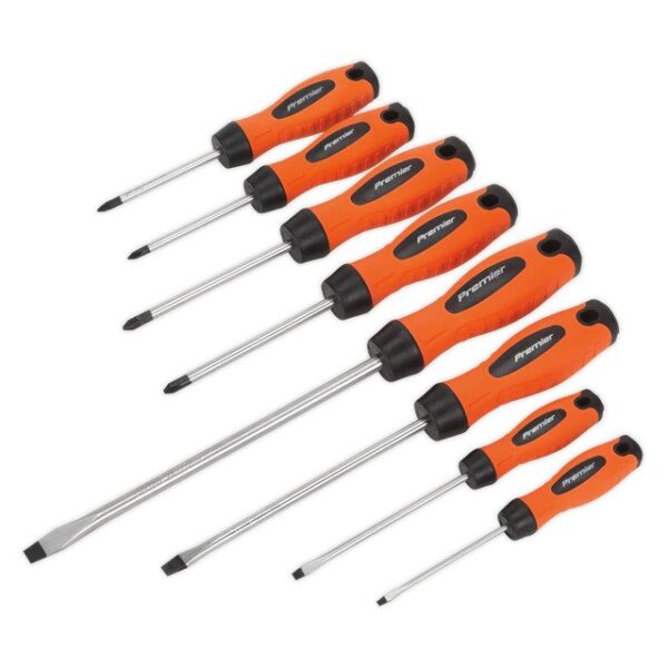 SCREWDRIVER SET 8PCS HI VIS ORANGE