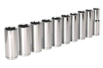 SOCKET SET 10PC 1/2 ” SQ DRIVE 6PT DEEP WALL DRIVE METRIC