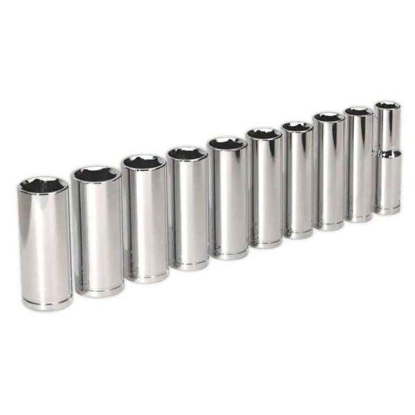 SOCKET SET 10PC 3/8" SQ DRIVE 6PT DEEP WALLDRIVE METRIC