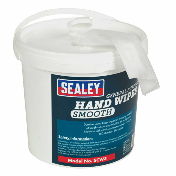 SEALEY HAND WIPES BUCKET 3LTR PACK of 150